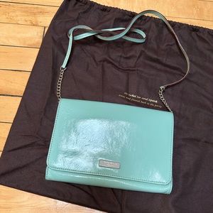 Kate Spade patent mint crossbody + dust bag